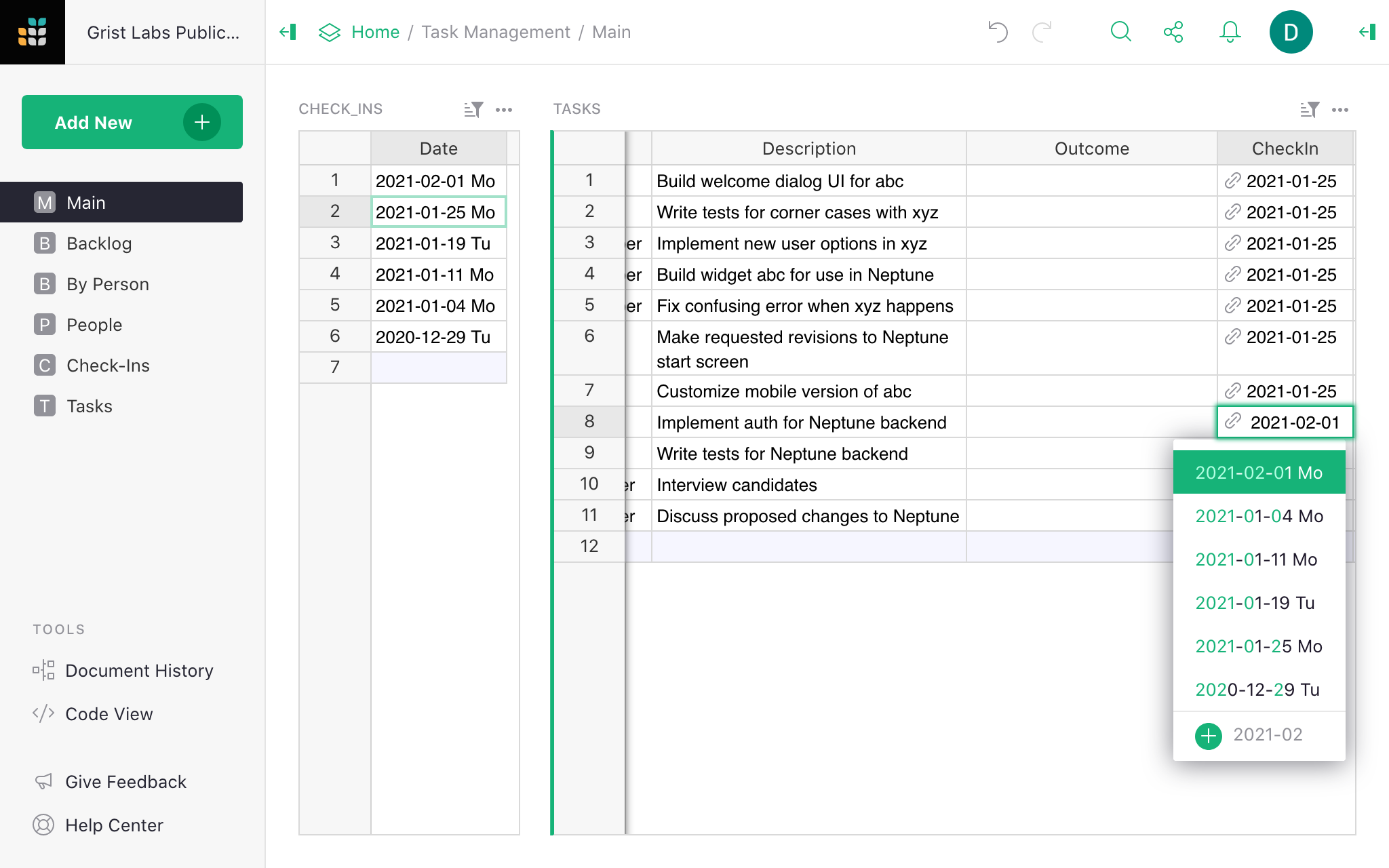 Change Task Date