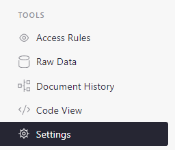 Document Settings in Tools Menu